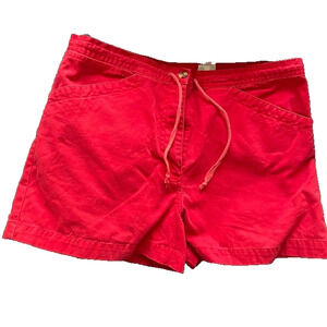 Vintage Preppy Red 100% Cotton Newport News Denim Shorts Beach Waist Tie Swim